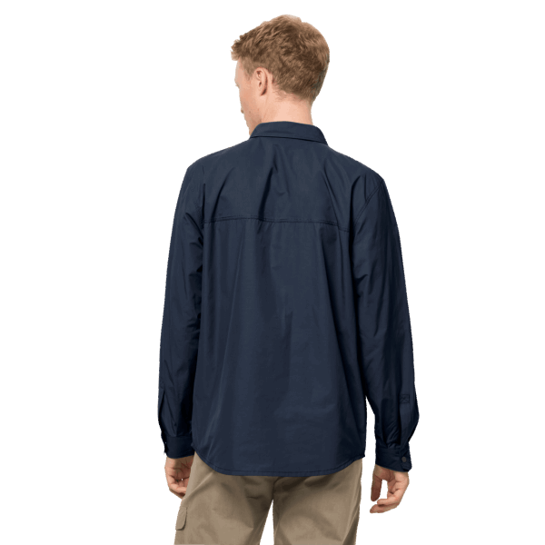Jack Wolfskin Heren Lakeside Roll-up Shirt Nachtblauw Origineel