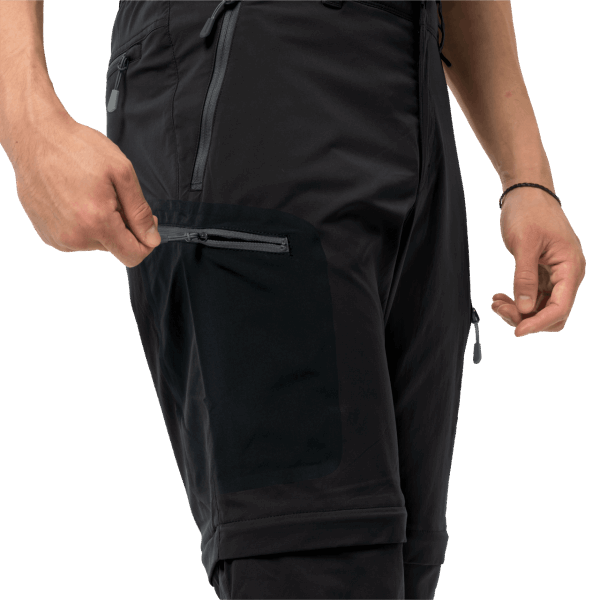Heren Active Light Zip Off Jack Wolfskin Black Origins