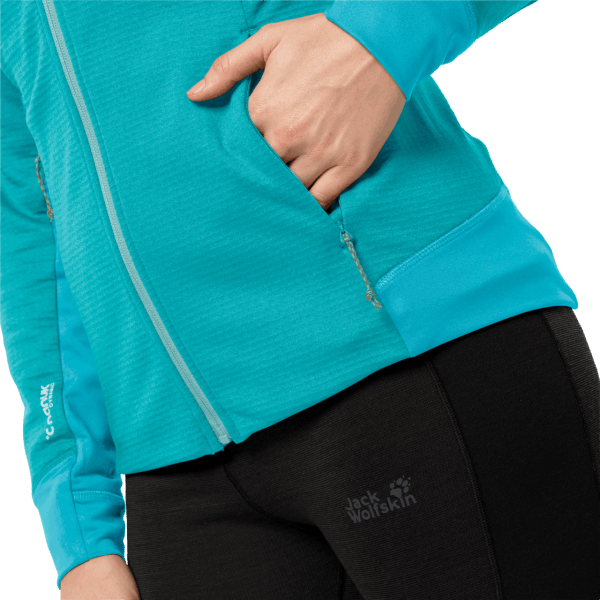Jack Wolfskin Dark Aqua Dames Hydro Grid Fleece Origineel
