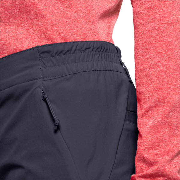Dames Peak Short Jack Wolfskin Grafiet Hot