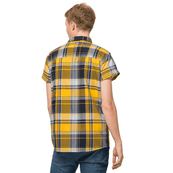 Jack Wolfskin Nieuw Little Lake-overhemd Voor Heren Potig Geel Xt Checks