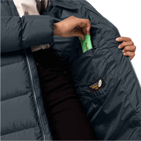 Leisteenblauwe Jack Wolfskin Bevroren Paleisjas Voor Dames