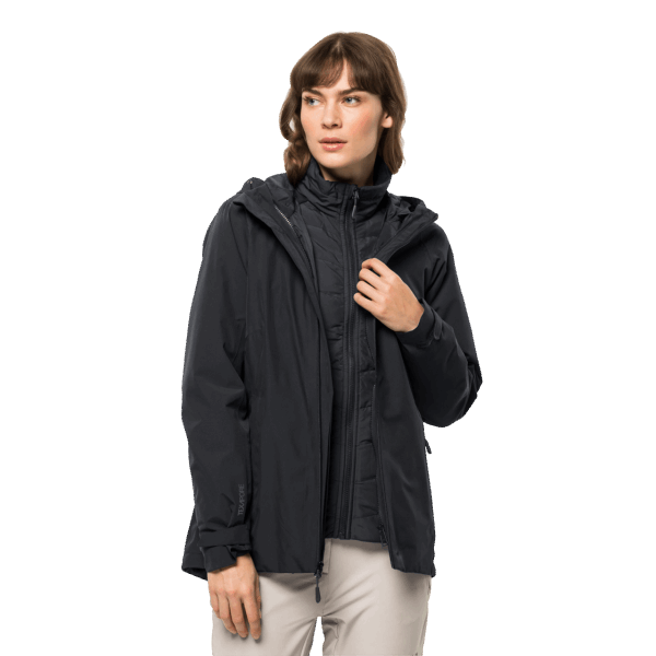 Zwarte Dames Glaabach 3in1 Jas New Jack Wolfskin