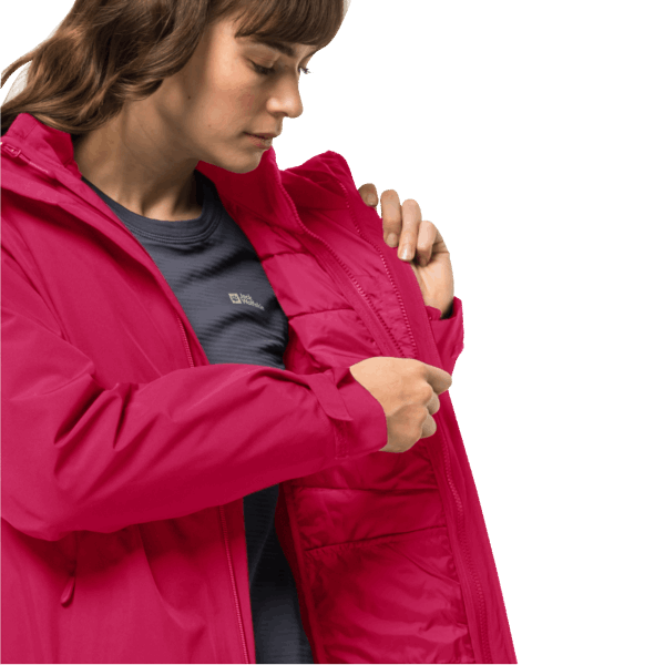 Fashion Dames Glaabach 3in1 Jas Jack Wolfskin Cranberry