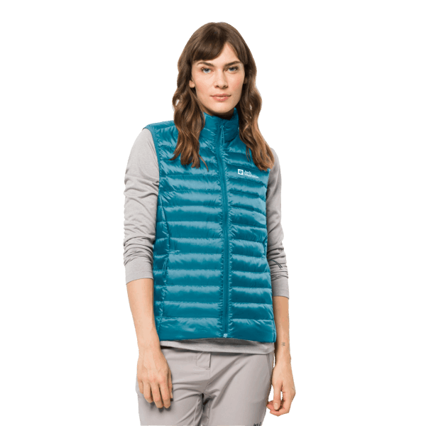 Jack Wolfskin Zoetwaterblauwe Collectie Pack & Go Donsvest Voor Dames