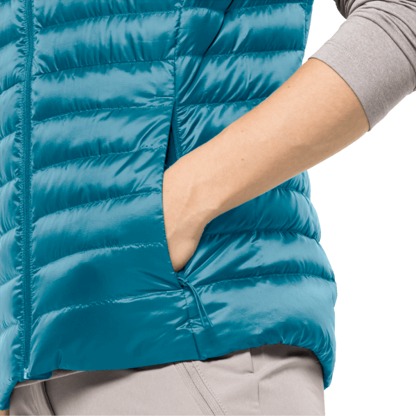Jack Wolfskin Zoetwaterblauwe Collectie Pack & Go Donsvest Voor Dames