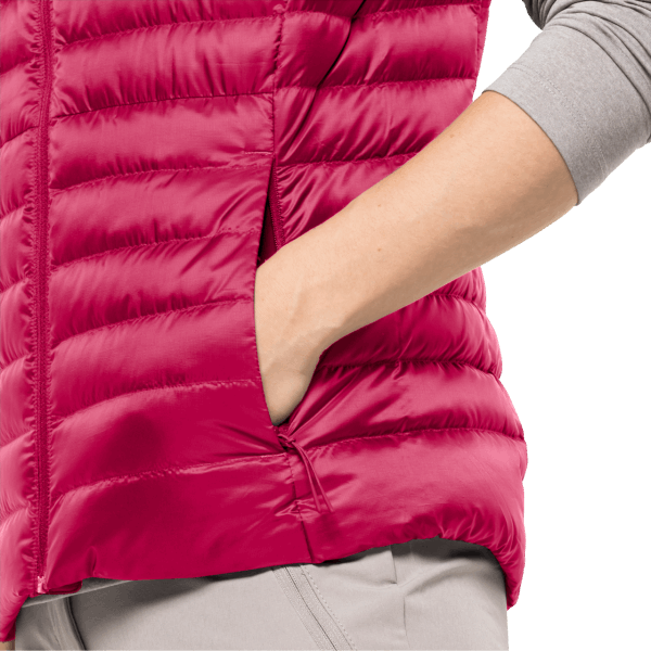 Jack Wolfskin Origin Dames Pack & Go Dons Vest Cranberry
