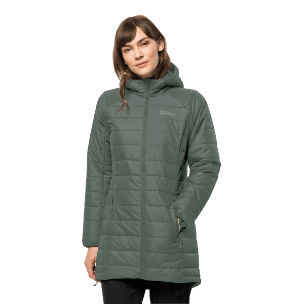 Merken Hedge Green Jack Wolfskin Geïsoleerde Bergland Jas Voor Dames