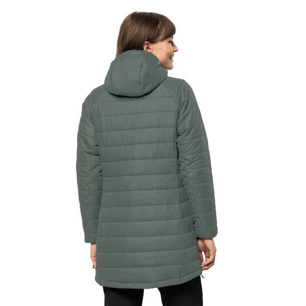 Merken Hedge Green Jack Wolfskin Geïsoleerde Bergland Jas Voor Dames
