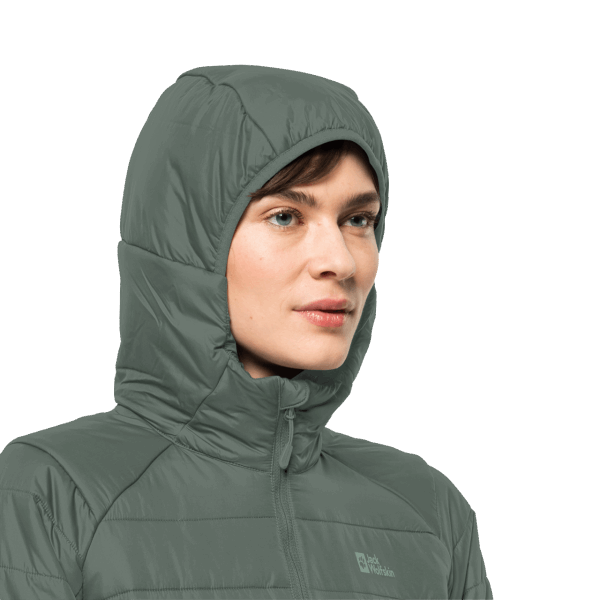 Merken Hedge Green Jack Wolfskin Geïsoleerde Bergland Jas Voor Dames