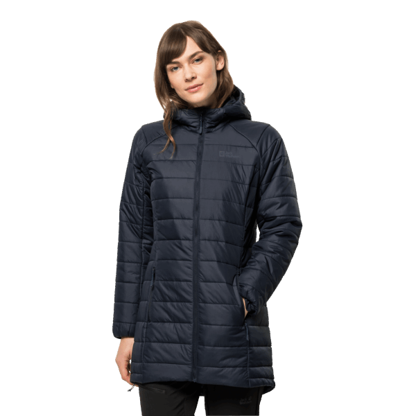 Originele Nachtblauwe Geïsoleerde Bergland Jas Jack Wolfskin Voor Dames