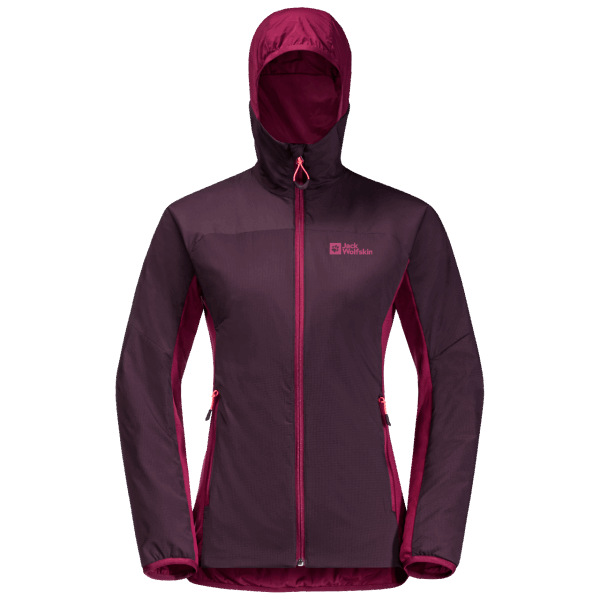 Dames Alpspitze Geïsoleerde Hoody Jack Wolfskin Grapevine Hot
