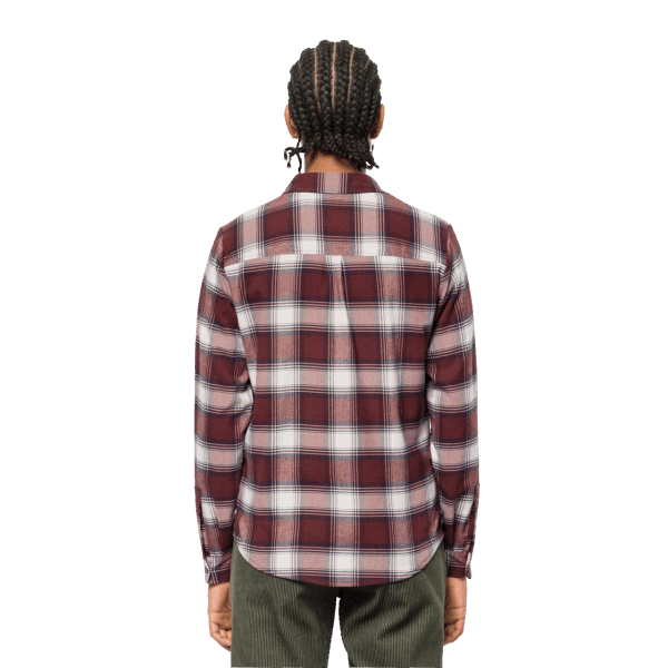Cordovan Rood Geruit Collectie Dames Trailshirt Jack Wolfskin