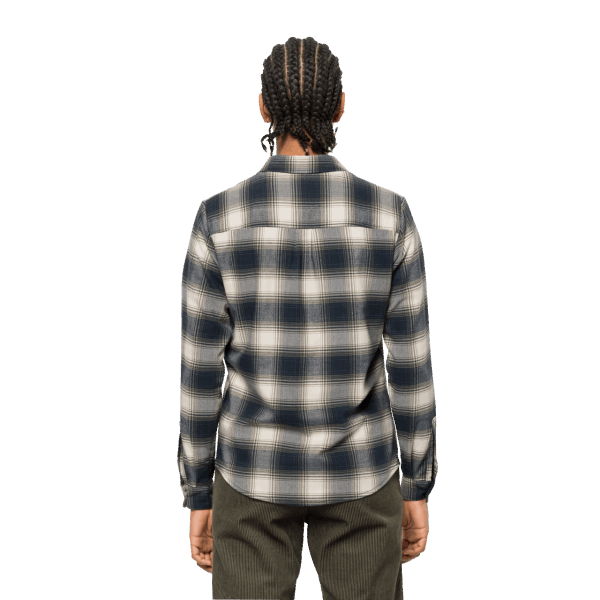 Night Blue Checks Dames Wanderweg Shirt Jack Wolfskin Collecties