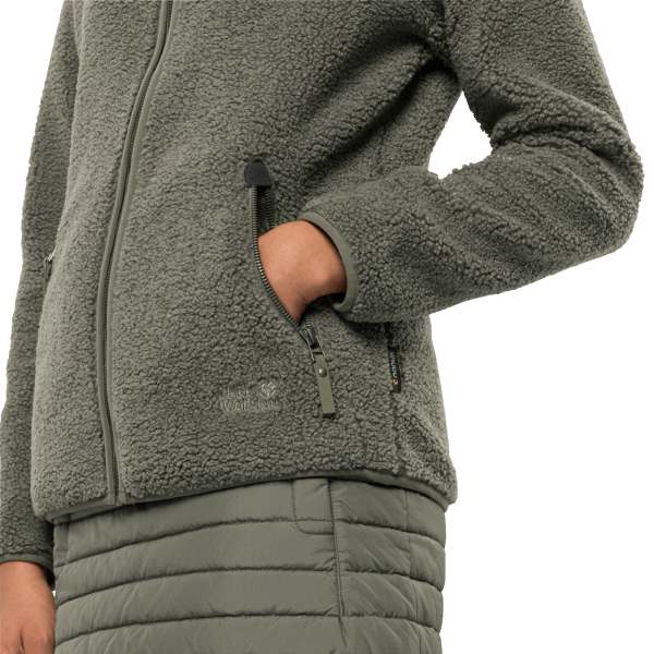 Jack Wolfskin Dusty Olive Damesjas Met Hoge Wolken