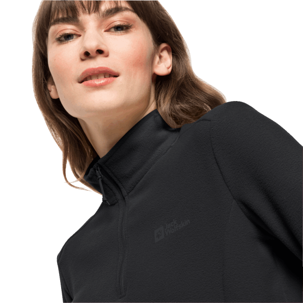 Jack Wolfskin Hot Black Taunus Halve Rits Voor Dames