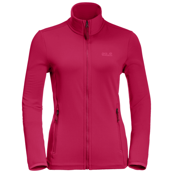 Cranberry Origin Peak Grid Fleece Jack Wolfskin Voor Dames