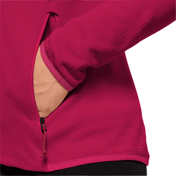 Cranberry Origin Peak Grid Fleece Jack Wolfskin Voor Dames