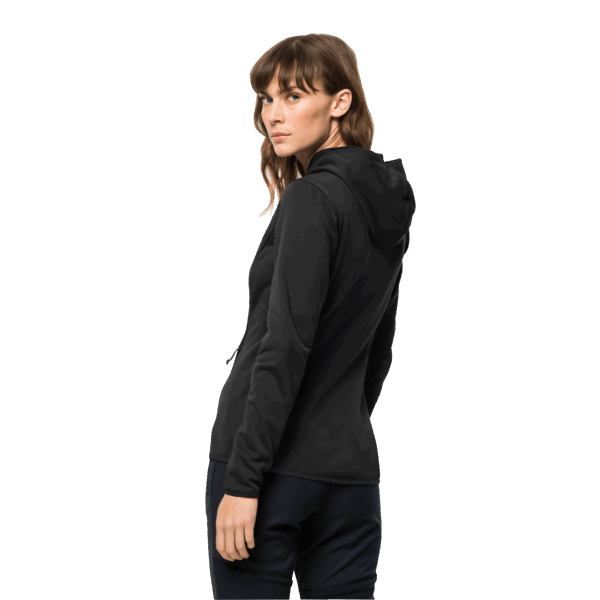 Hot Jack Wolfskin Zwarte Baiselberg-damescapuchon Met Volledige Ritssluiting