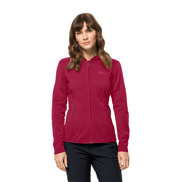 Beste Jack Wolfskin Baiselberg Hooded Cranberry Met Volledige Rits Voor Dames
