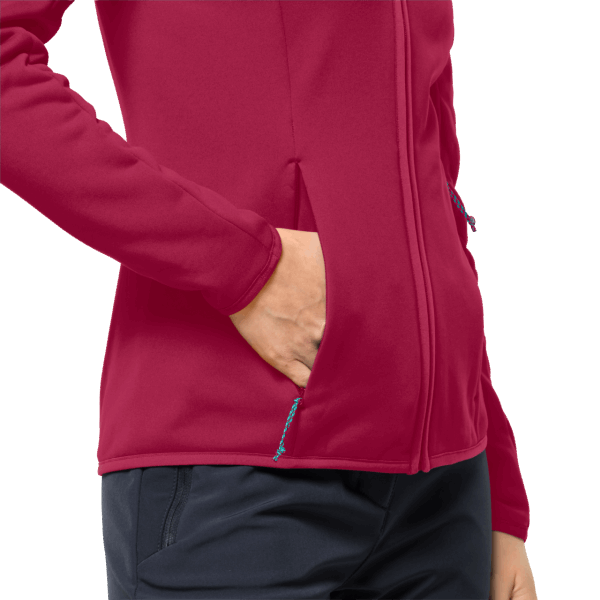 Beste Jack Wolfskin Baiselberg Hooded Cranberry Met Volledige Rits Voor Dames