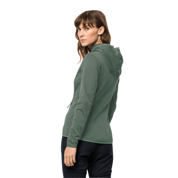 Fashion Hedge Groene Dames Jack Wolfskin Met Capuchon En Volledige Ritssluiting