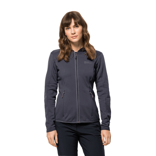Baiselberg Jack Wolfskin Collecties Met Volledige Ritssluiting En Capuchon Voor Dames Grafiet