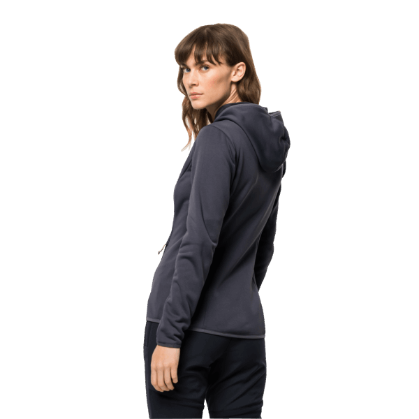 Baiselberg Jack Wolfskin Collecties Met Volledige Ritssluiting En Capuchon Voor Dames Grafiet