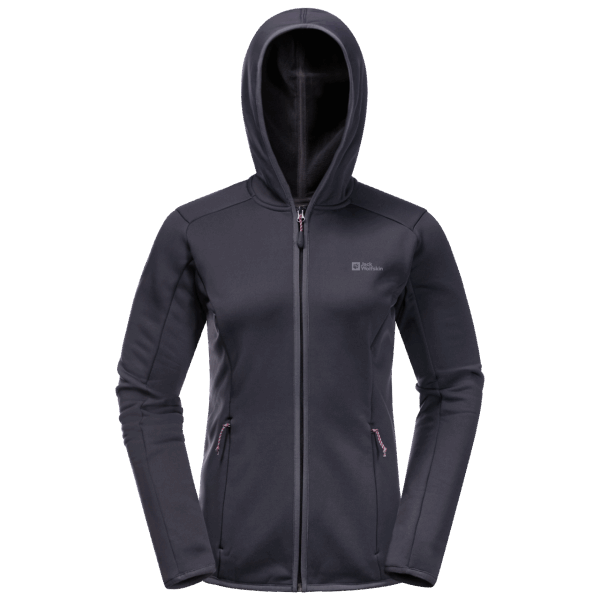 Baiselberg Jack Wolfskin Collecties Met Volledige Ritssluiting En Capuchon Voor Dames Grafiet