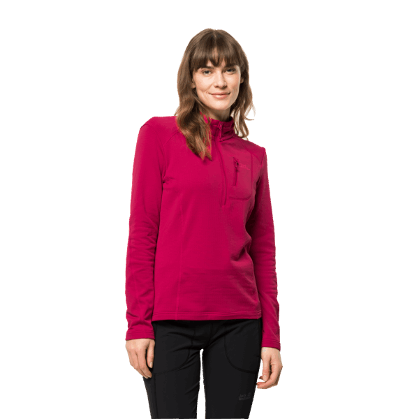 Kolbenberg Jack Wolfskin Met Halve Rits Cranberry Origins Voor Dames