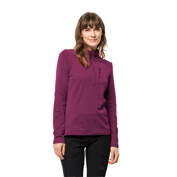 Kolbenberg-damesjack Met Halve Ritssluiting En Jack Wolfskin Van Het Merk Wild Berry