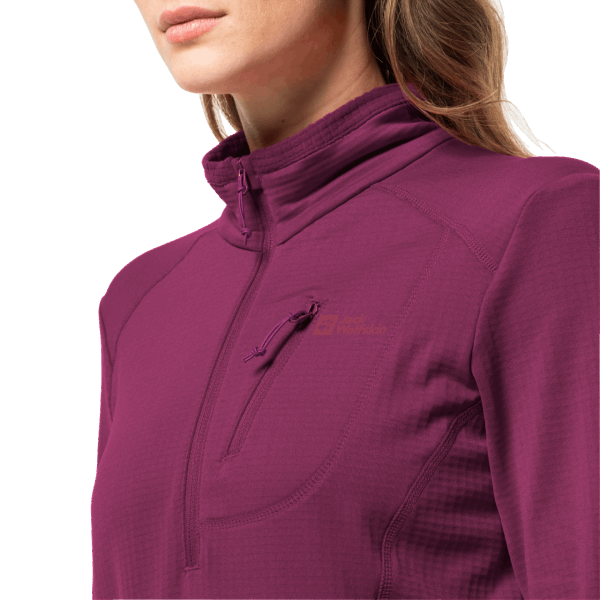 Kolbenberg-damesjack Met Halve Ritssluiting En Jack Wolfskin Van Het Merk Wild Berry