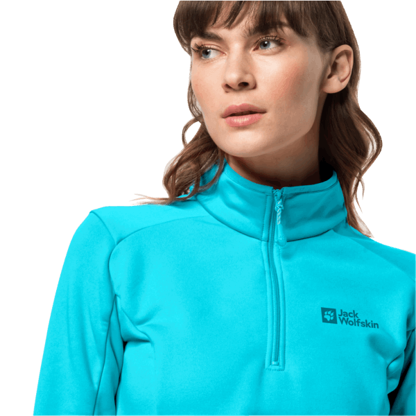 Jack Wolfskin Best Dames Baiselberg Halve Rits Blauw Curacao