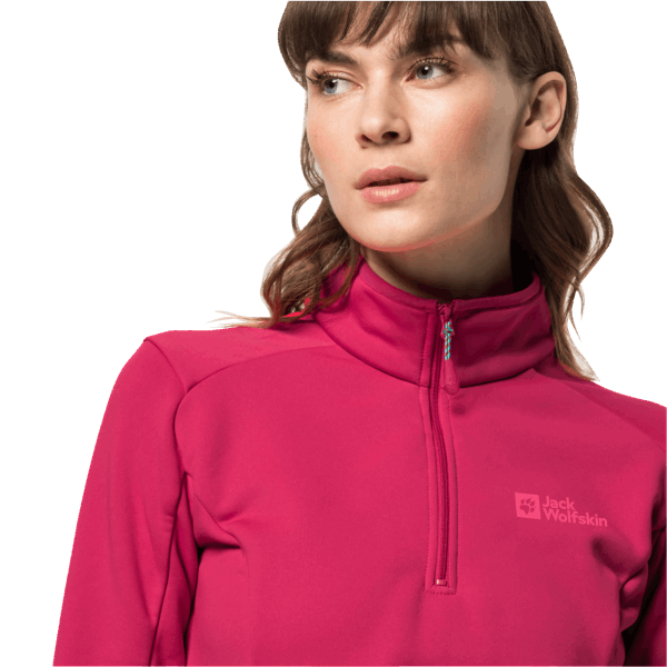 Jack Wolfskin Baiselberg Roze Dahlia Mode Met Halve Rits Voor Dames