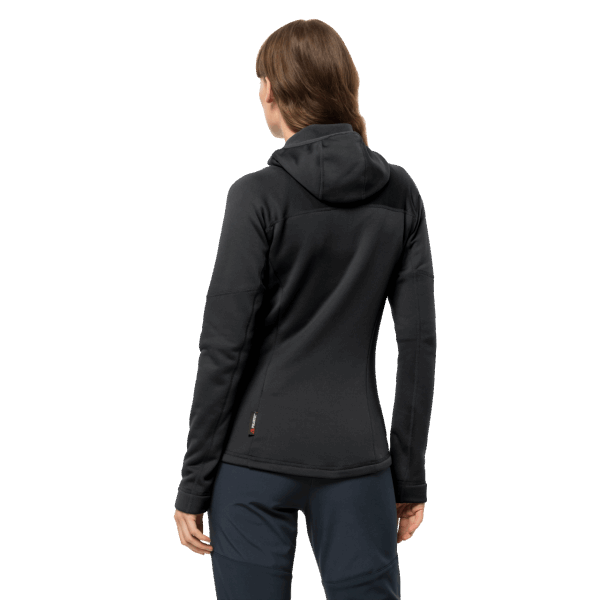 Zwarte Origins Jack Wolfskin Hirschberg Damescapuchon Met Volledige Ritssluiting