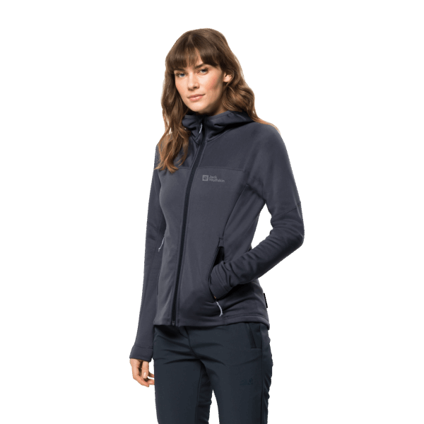 Grafiet Merk Dames Hirschberg Jack Wolfskin Met Volledige Rits En Capuchon