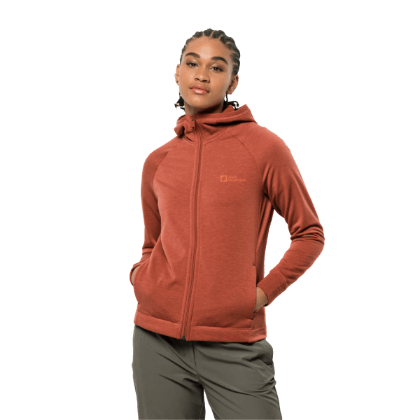 Fashion Jack Wolfskin Dames Waldsee Jack Met Capuchon Herfst Rood