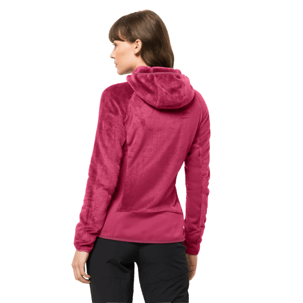 Jack Wolfskin Met Capuchon Voor Dames Met Volledige Ritssluiting En Cranberrymerken