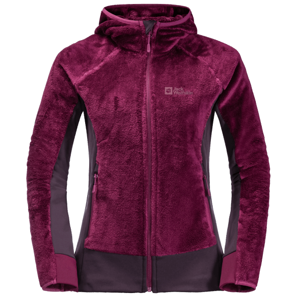 Originele Jack Wolfskin Wild Berry Met Volledige Rits En Capuchon Voor Dames
