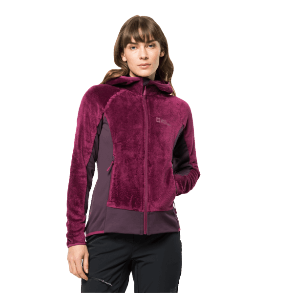 Originele Jack Wolfskin Wild Berry Met Volledige Rits En Capuchon Voor Dames