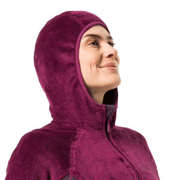 Originele Jack Wolfskin Wild Berry Met Volledige Rits En Capuchon Voor Dames