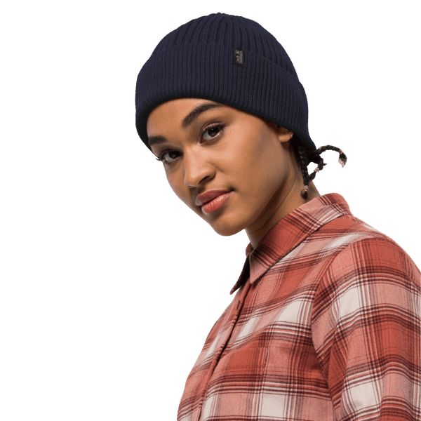 Cosy Muts Gebreide Jack Wolfskin Merken Nachtblauw