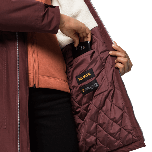 Jack Wolfskin Cordovan Red Origins Rocky Point Parka