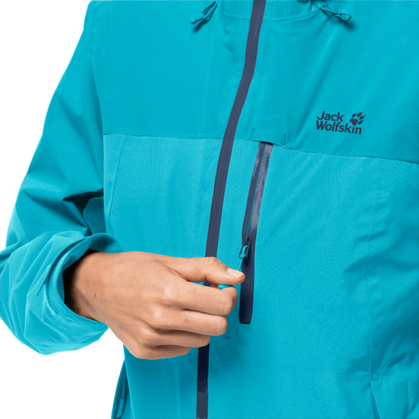 Donker Aqua Jack Wolfskin Dames Wandeljack Mode