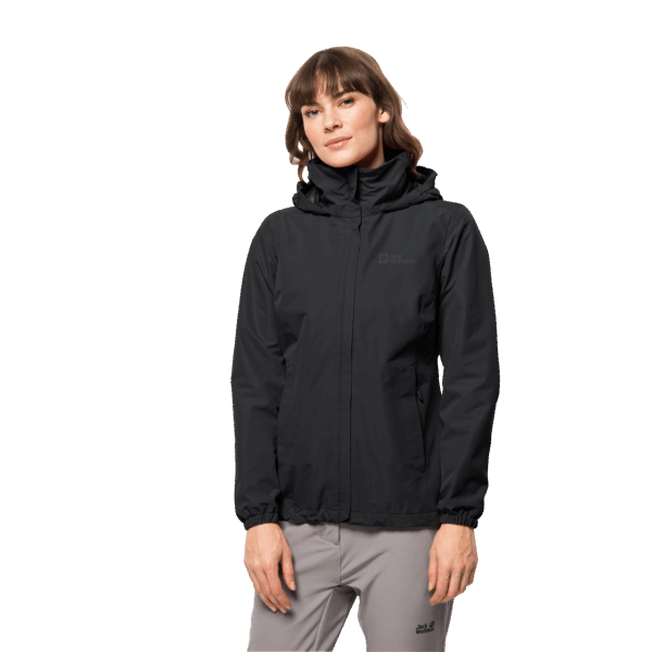 Zwarte Dames Jas Stormy Point 2l Jack Wolfskin Origin