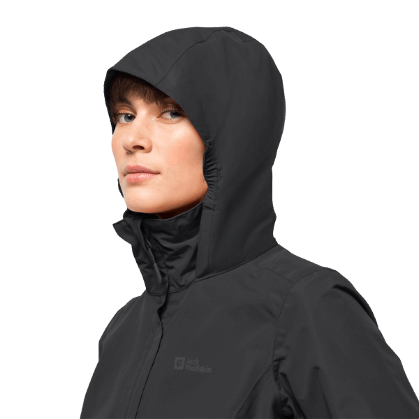 Zwarte Dames Jas Stormy Point 2l Jack Wolfskin Origin