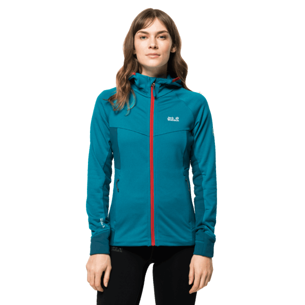 Dames Hydro Grid Fleecejack Wolfskin Zoetwaterblauw Fashion