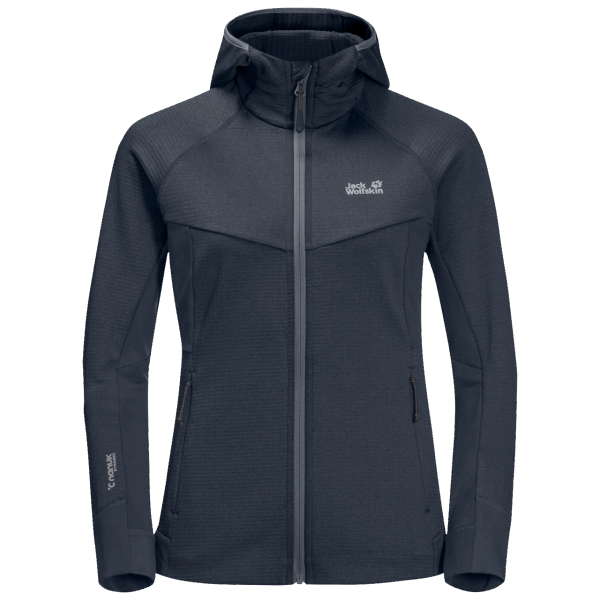 Dames Hydro Grid Fleece Jack Wolfskin Collectie Grafiet