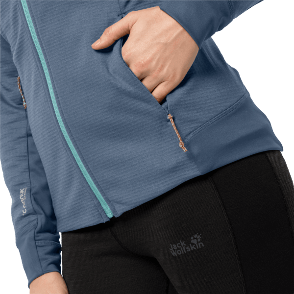 Dames Hydro Grid Fleece Merk Frost Blue Jack Wolfskin