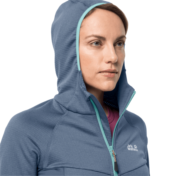 Dames Hydro Grid Fleece Merk Frost Blue Jack Wolfskin